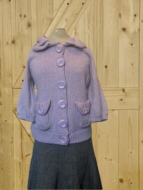 mac & jac Lavender Button-Front‎ Knit Cardigan